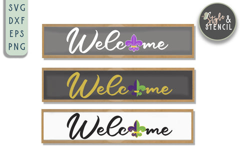 Mardi Gras Welcome SVG - PNG, DXF, SVG, EPS, Cut File SVG Style and Stencil 
