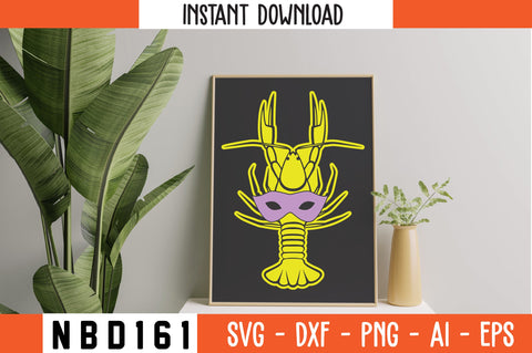 MARDI GRAS WITH CRAWFISH Svg Design SVG Nbd161 