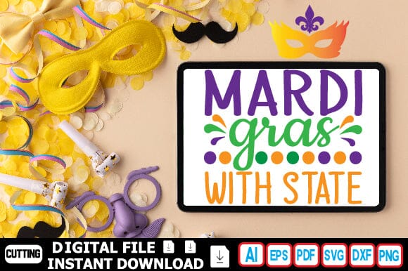 Mardi Gras with State SVG Craftlabsvg24 