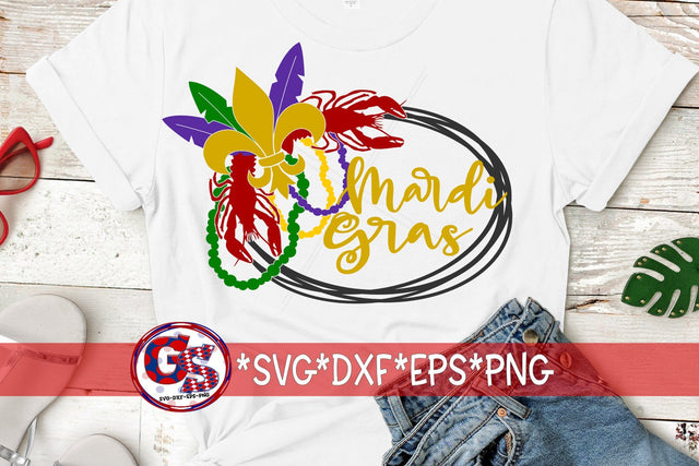 Mardi Gras Wreath SVG DXF EPS PNG SVG Greedy Stitches 