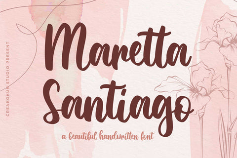 Maretta Santiago Script Font Font Creakokun Studio 