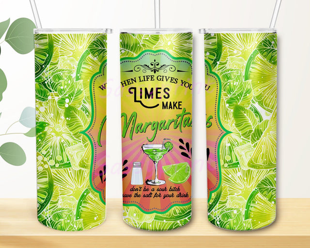 Margarita 20oz Skinny Tumbler, When Life Gives You Limes Margarita Design Png, Limes Tumbler Wrap, Margarita Tumbler Template, Digital Download Sublimation sassyprint 