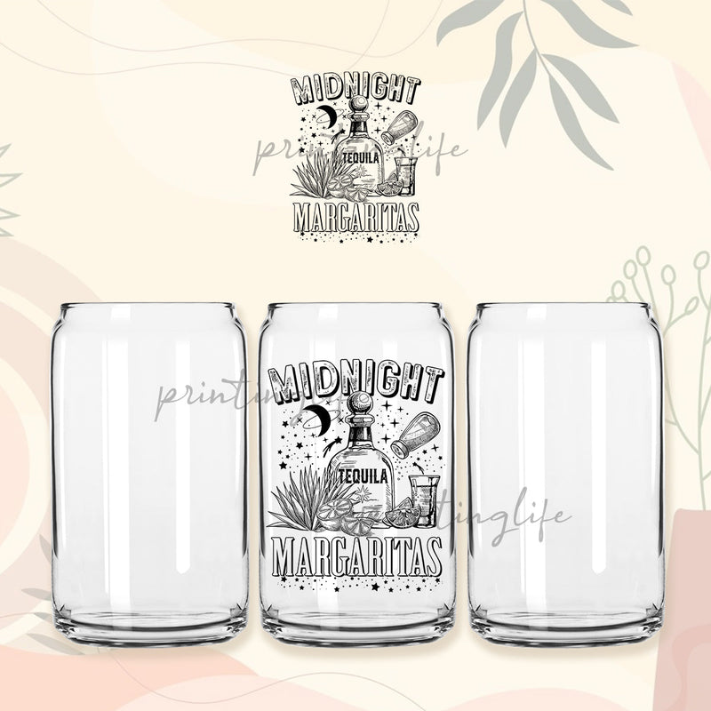 Margarita Beer Can Glass 16oz Png, Midnight Margarita Png Sublimation PrintingLife 