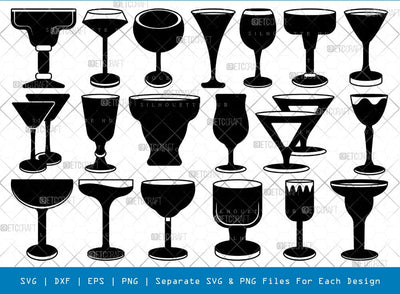 Margarita Glass Silhouette, Margarita Glass SVG, Party Glass Svg, Martini Glass Svg, Margarita Glass Bundle, SB00808 SVG ETC Craft 