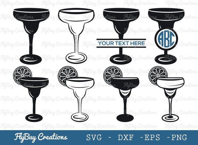 Margarita Glass Svg Cut File| Margarita Glass With Lime | Wine Glass | Cocktails | Margarita Glass Silhouette | SVG ETC Craft 