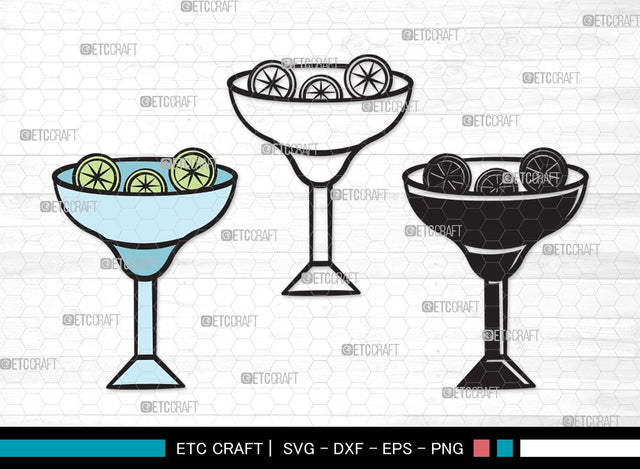 Margarita Glass SVG Cut File | Martini Glass Svg | Summer Svg | Wine Glass Svg | Lime Svg | Margarita Glass Clipart SVG ETC Craft 