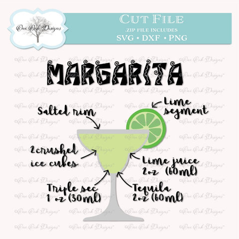 Margarita Recipe SVG One Oak Designs 