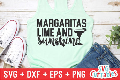 Margaritas Lime And Sunshine svg - Summer Cut File - Beach - Quote - svg - svg - dxf - eps - png - Silhouette - Cricut - Digital File SVG Svg Cuttables 