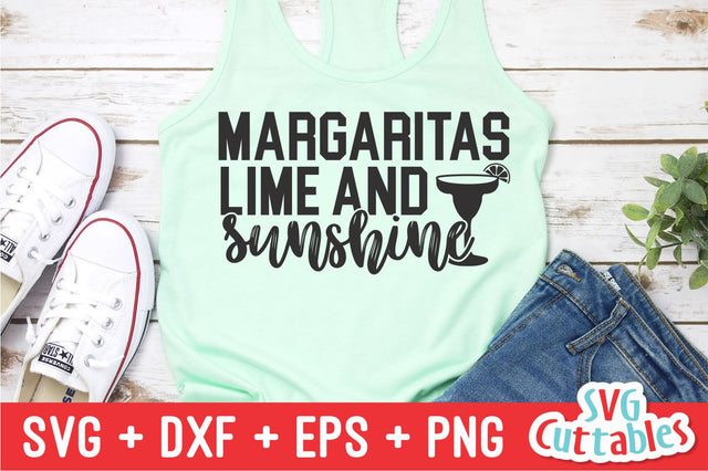 Margaritas Lime And Sunshine svg - Summer Cut File - Beach - Quote - svg - svg - dxf - eps - png - Silhouette - Cricut - Digital File SVG Svg Cuttables 