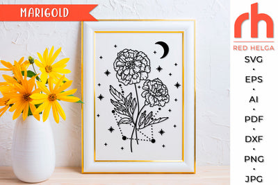 Marigold SVG - Libra Cut File SVG RedHelgaArt 