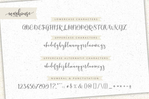 Marihouse Script SVG Lettersams 