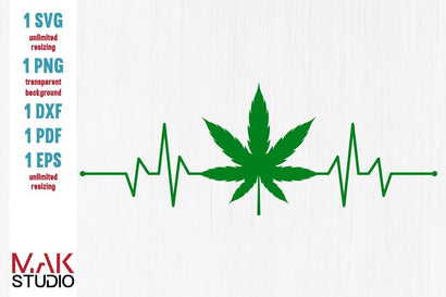 Marijuana heartbeat svg, Marijuana svg, Cannabis leaf svg, Pot weed svg, Medical marijuana svg SVG MAKStudion 