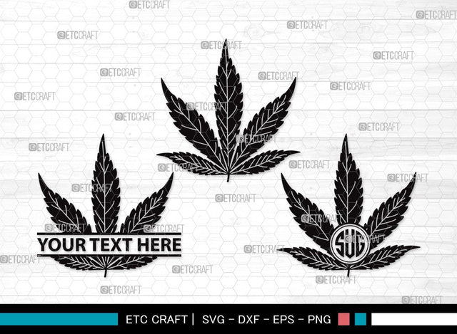 Marijuana Leaf Monogram SVG | Cannabis Svg | Weed Leaf Svg | Pot Leaf Svg | Smoke Svg | Marijuana Leaf Clipart SVG ETC Craft 