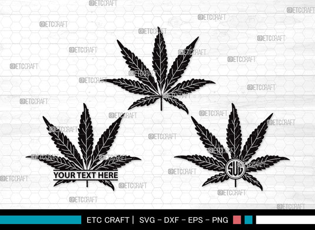 Marijuana Leaf Monogram SVG | Cannabis Svg | Weed Leaf Svg | Pot Leaf Svg | Smoke Svg | Marijuana Leaf Clipart SVG ETC Craft 