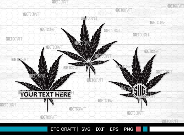 Marijuana Leaf Monogram SVG | Cannabis Svg | Weed Leaf Svg | Pot Leaf Svg | Smoke Svg | Marijuana Leaf Clipart SVG ETC Craft 