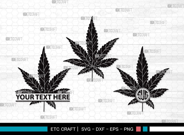 Marijuana Leaf Monogram SVG | Cannabis Svg | Weed Leaf Svg | Pot Leaf Svg | Smoke Svg | Marijuana Leaf Clipart SVG ETC Craft 