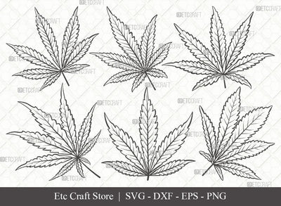 Marijuana Leaf SVG Cut File | Cannabis Svg | Weed Leaf Svg | Pot Leaf Svg | Cannabis Bundle | Smoke Svg | Eps | Dxf | Png SVG ETC Craft 