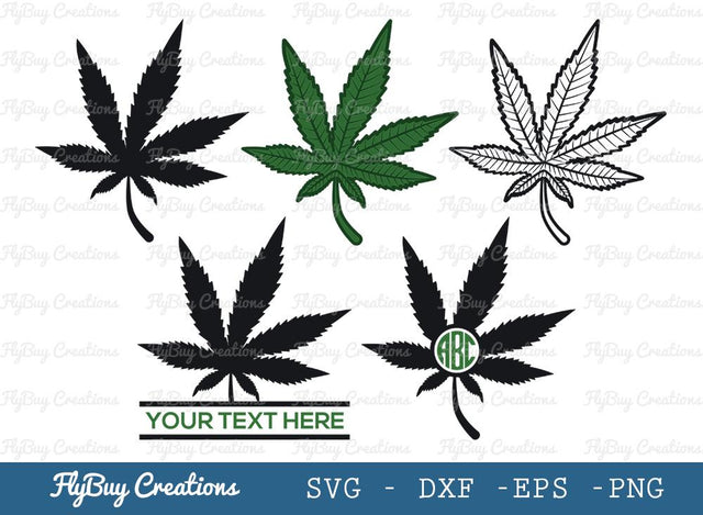 Marijuana Leaf Svg Cut File| Marijuana | Cannabis Leaf | Hemp Leaf | Cannabis | Circle Monogram | Split Monogram SVG ETC Craft 