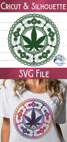 Marijuana Mandala SVG SVG Wispy Willow Designs 