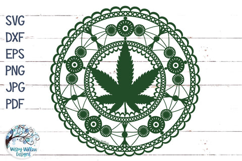 Marijuana Mandala SVG SVG Wispy Willow Designs 