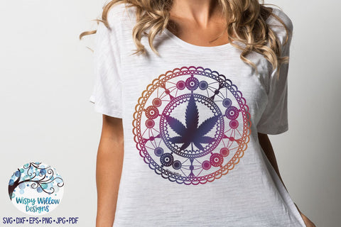 Marijuana Mandala SVG SVG Wispy Willow Designs 