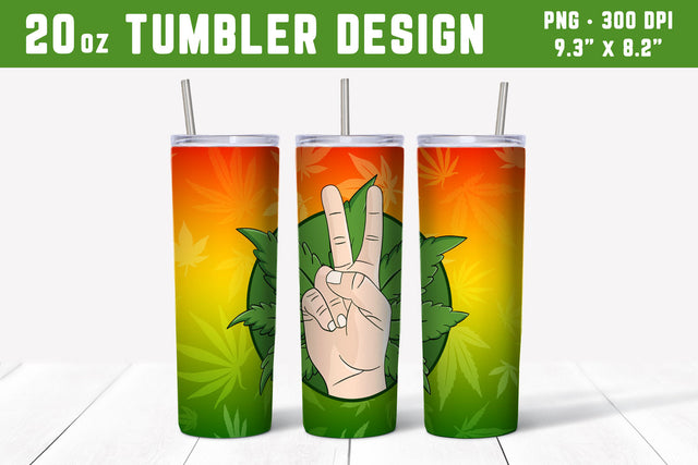 Marijuana Tumbler Wrap for 20oz Tumbler Sublimation Hippo Creations 