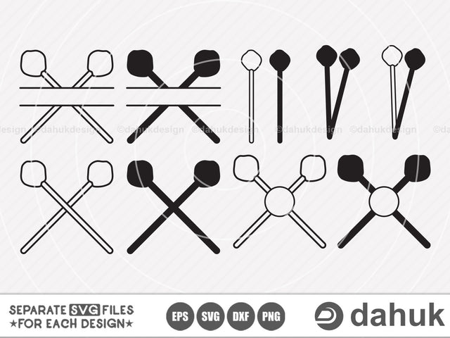 Marimba Mallets SVG, Percussion svg, Marching Band svg, Vector drumsticks, Drumming svg, clipart, cricut design space, vinyl cut files SVG dahukdesign 