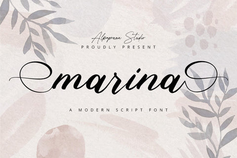 Marina - Modern Script Font Font Alpaprana Studio 