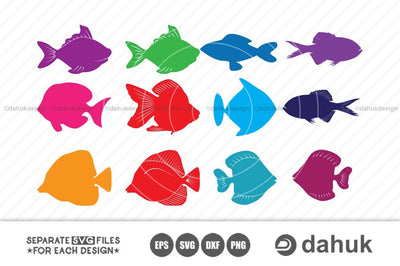 Marine Fish Svg | Fish Svg | Fishing | Marine | Ocean |Cuttable Design SVG, PNG, DXF & eps Designs SVG dahukdesign 