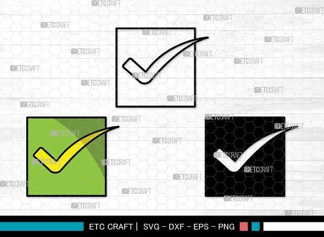 Mark In Box Icons Color, Mark In Box Svg, Check Mark Svg, Marks In Boxs, Check Box, Mark In Box Bundle, Icon Bundle, Svg Cut File, Dxf, Eps, Png, SVG ETC Craft 