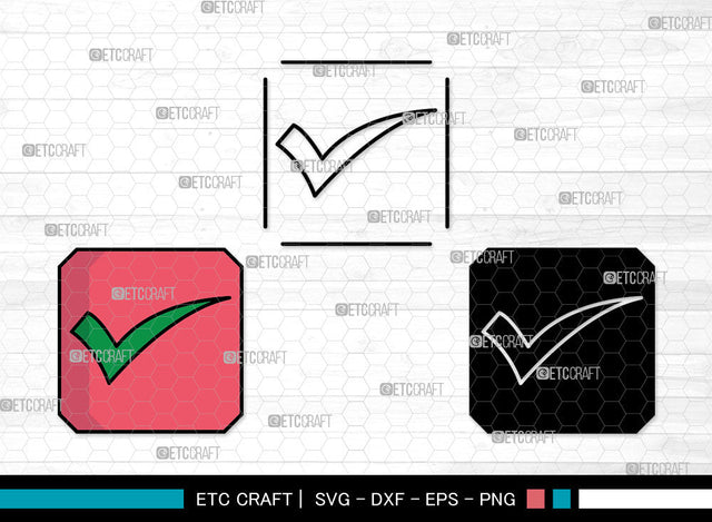 Mark In Box Icons Color, Mark In Box Svg, Check Mark Svg, Marks In Boxs, Check Box, Mark In Box Bundle, Icon Bundle, Svg Cut File, Dxf, Eps, Png, SVG ETC Craft 