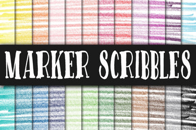 Marker Scribbles Digital Paper Sublimation Old Market 