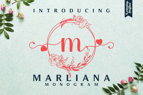 Marliana Monogram Font Letterena Studios 