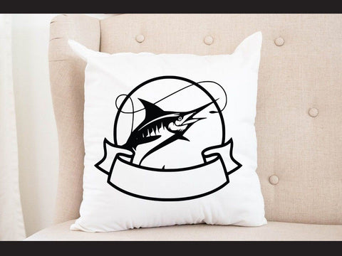 Marlin Fish Banner Svg SVG Johan Ru designs 