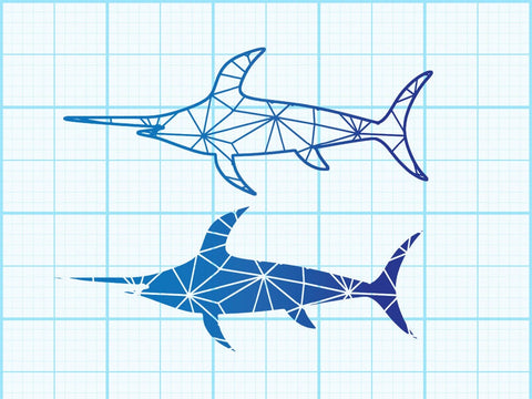 Marlin Fish Geomatical Print SVG Johan Ru designs 