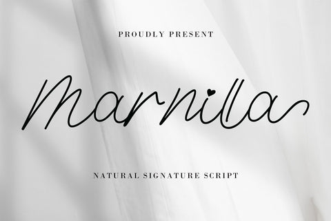 Marnilla Signature Font AEN Creative Store 