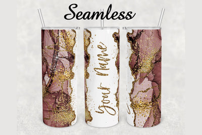 Maroon Alcohol Ink Glitter Agate Tumbler sublimation design 20 oz skinny tumbler wrap Sublimation BambinaCreations 