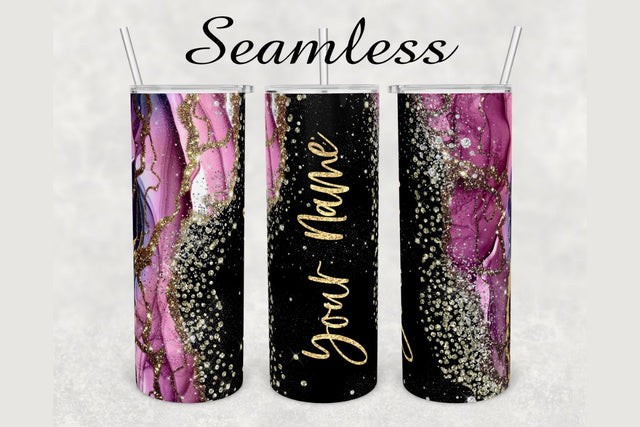 Maroon Gold Glitter Agate Tumbler sublimation design 20 oz skinny tumbler wrap Sublimation BambinaCreations 