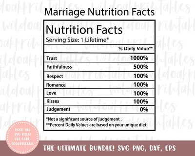 marriage nutrition facts labels svg, husband and wife svg, wifey svg, hubby nutrition facts label, wife svg, husband svg, marriage svg SVG WildOakSVG 