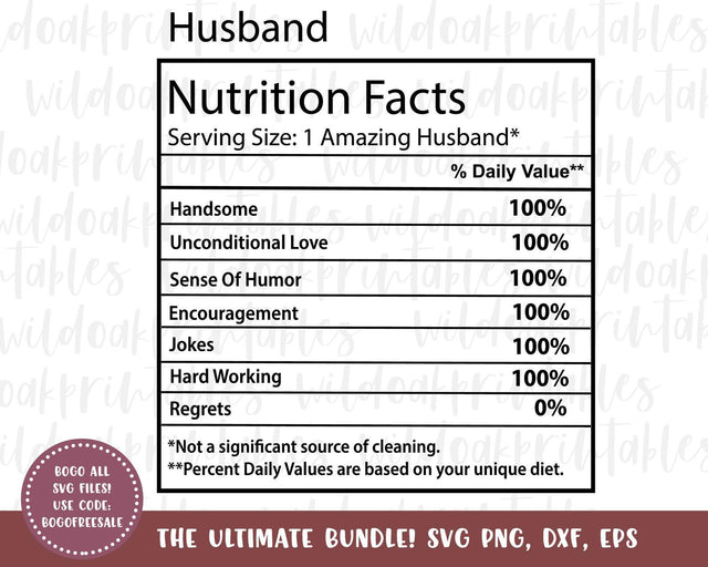 marriage nutrition facts labels svg, husband svg, husband nutrition facts label hubby nutrition facts label, husband svg, marriage svg SVG WildOakSVG 