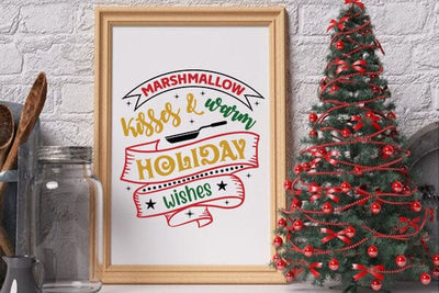 Marshmallow kisses and warm holiday Wishes SVG Angelina750 