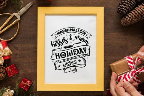 Marshmallow kisses and warm holiday Wishes SVG Angelina750 