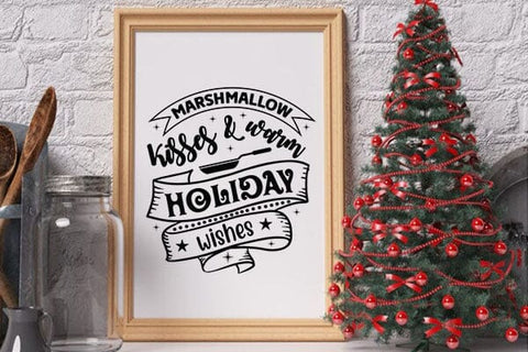 Marshmallow kisses and warm holiday Wishes SVG Angelina750 