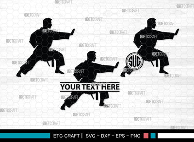 Martial Arts Monogram, Martial Arts Silhouette, Martial Arts SVG, Martial Arts Silhouette Svg, Karate Svg, Taekwondo Svg, Sport Karate Svg, SB00122 SVG ETC Craft 