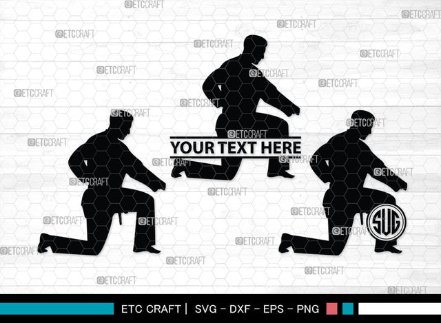 Martial Arts Monogram, Martial Arts Silhouette, Martial Arts SVG, Martial Arts Silhouette Svg, Karate Svg, Taekwondo Svg, Sport Karate Svg, SB00122 SVG ETC Craft 