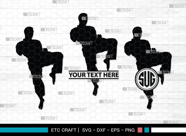Martial Arts Monogram, Martial Arts Silhouette, Martial Arts SVG, Martial Arts Silhouette Svg, Karate Svg, Taekwondo Svg, Sport Karate Svg, SB00122 SVG ETC Craft 