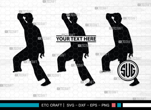 Martial Arts Monogram, Martial Arts Silhouette, Martial Arts SVG, Martial Arts Silhouette Svg, Karate Svg, Taekwondo Svg, Sport Karate Svg, SB00122 SVG ETC Craft 