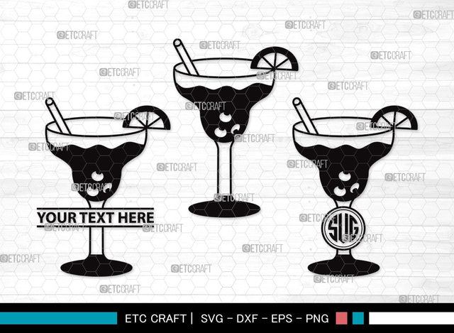 Martini Glass Monogram SVG Cut File | Margarita Glass Svg | Wine Glass Svg | Lime Svg | Martini Glass Clipart SVG ETC Craft 