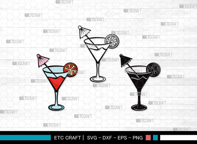 Martini Glass SVG Cut File | Margarita Glass Svg | Wine Glass Svg | Lime Svg | Martini Glass Clipart SVG ETC Craft 