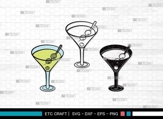 Martini Glass SVG Cut File | Margarita Glass Svg | Wine Glass Svg | Lime Svg | Martini Glass Clipart SVG ETC Craft 
